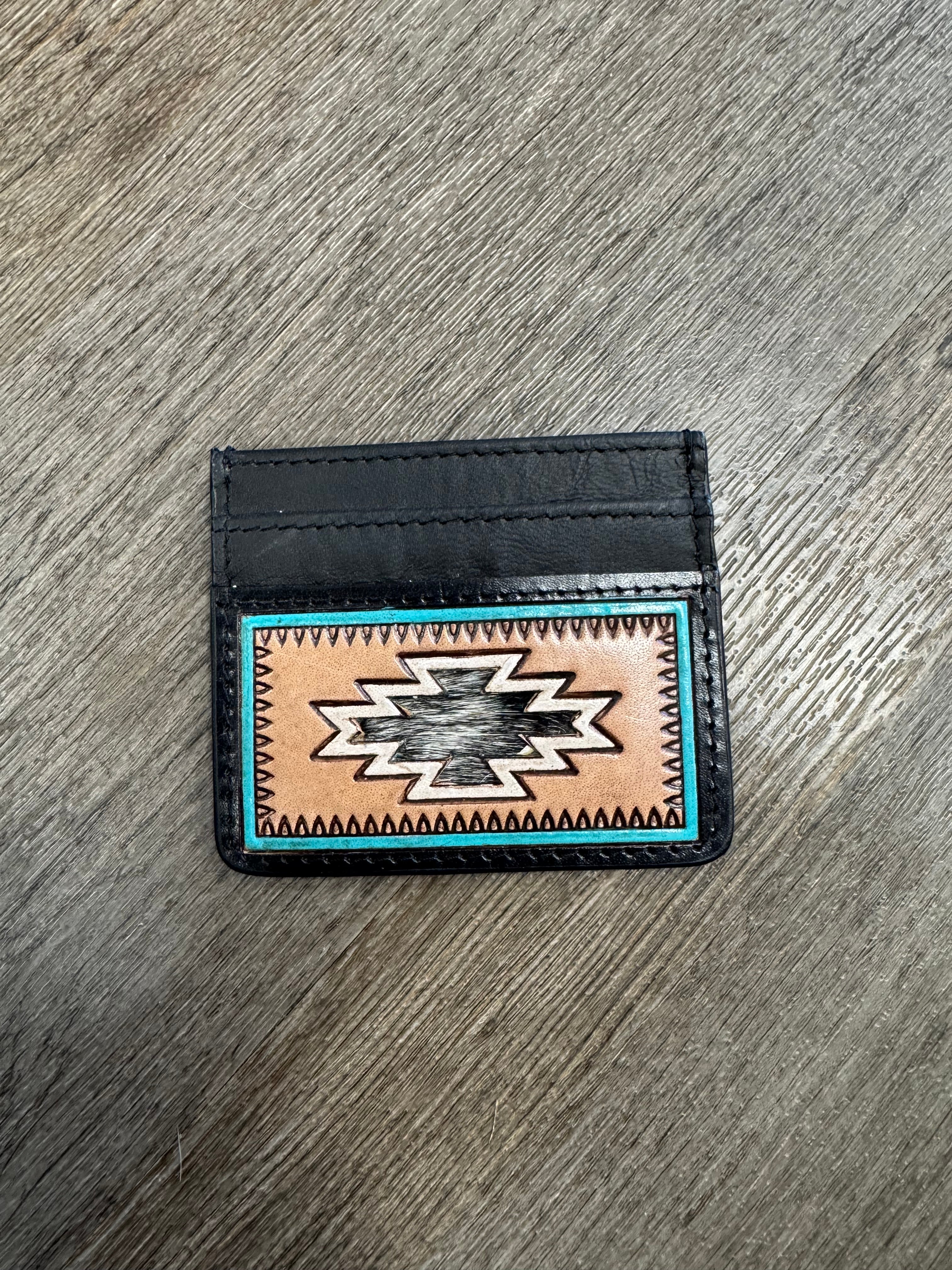 Aztec Cowhide Card Holder