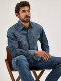 Men's Wrangler Retro® Premium Long Sleeve Denim Western Snap Shirt