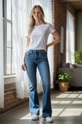 Wrangler Retro High Rise Studded Flare Jeans