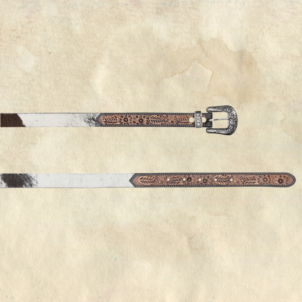 Youth Myra Cowhide Tooled Leather Belt