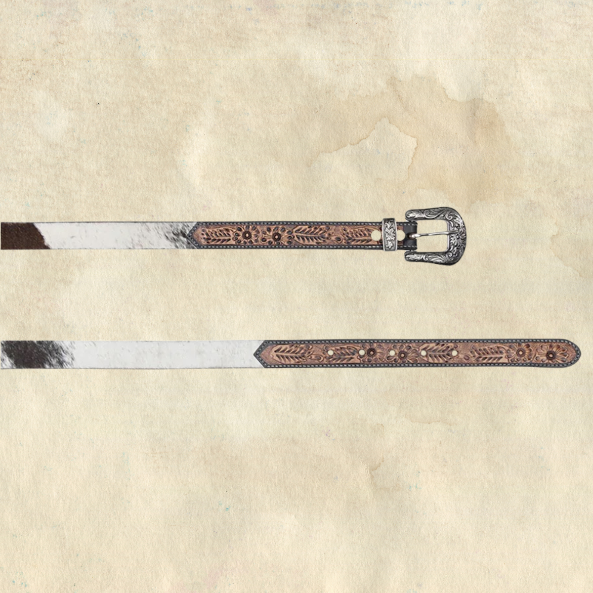 Youth Myra Cowhide Tooled Leather Belt