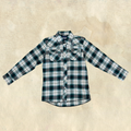 Wrangler Boys' Green Plaid Western Snap Shirt