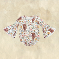 Floral Cow Bell-Sleeve Bubble
