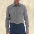 Wrangler FR Grey Long-Sleeve Pearl Snap