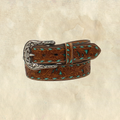 Youth Nocona Turquoise Woven Tooled Leather Belt