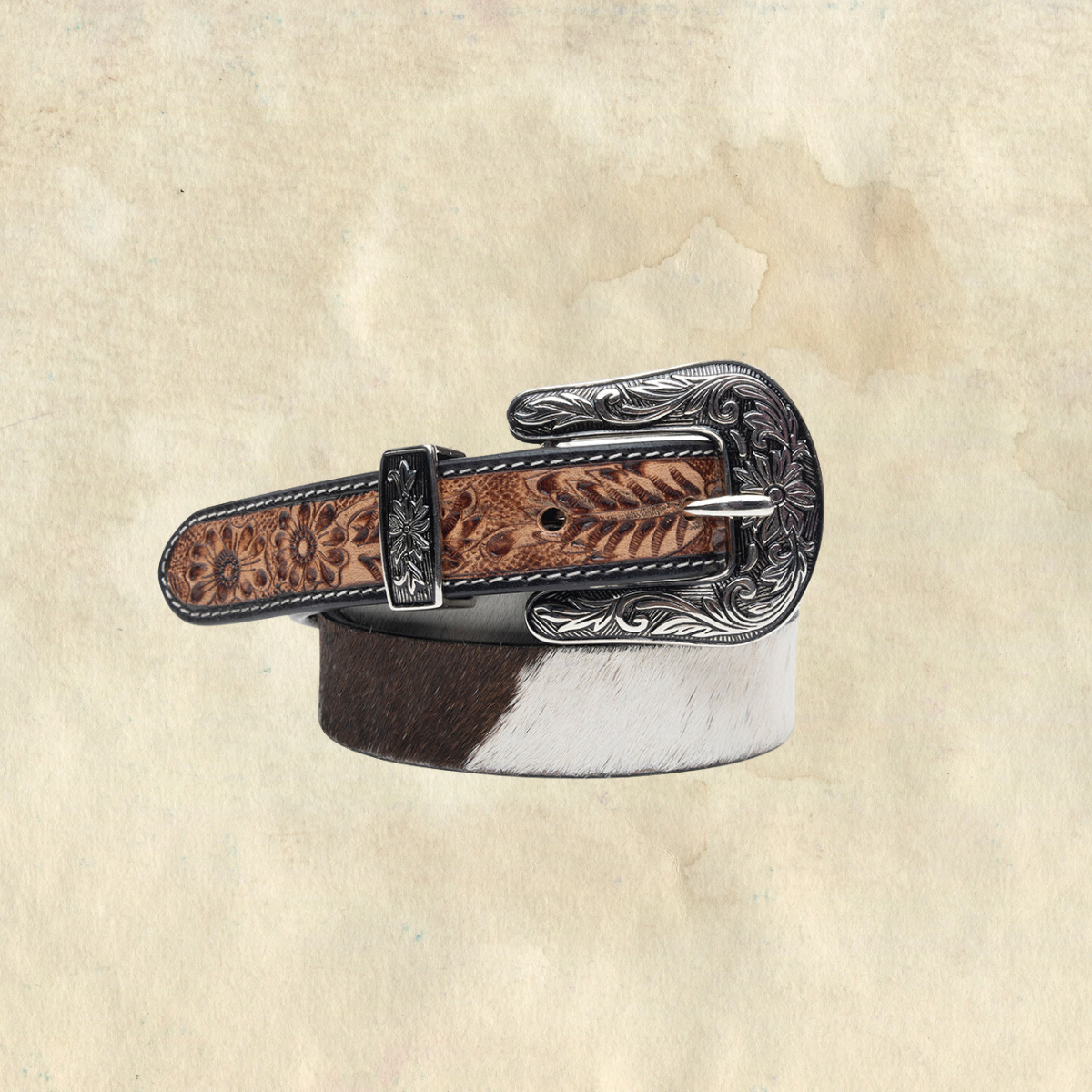 Youth Myra Cowhide Tooled Leather Belt