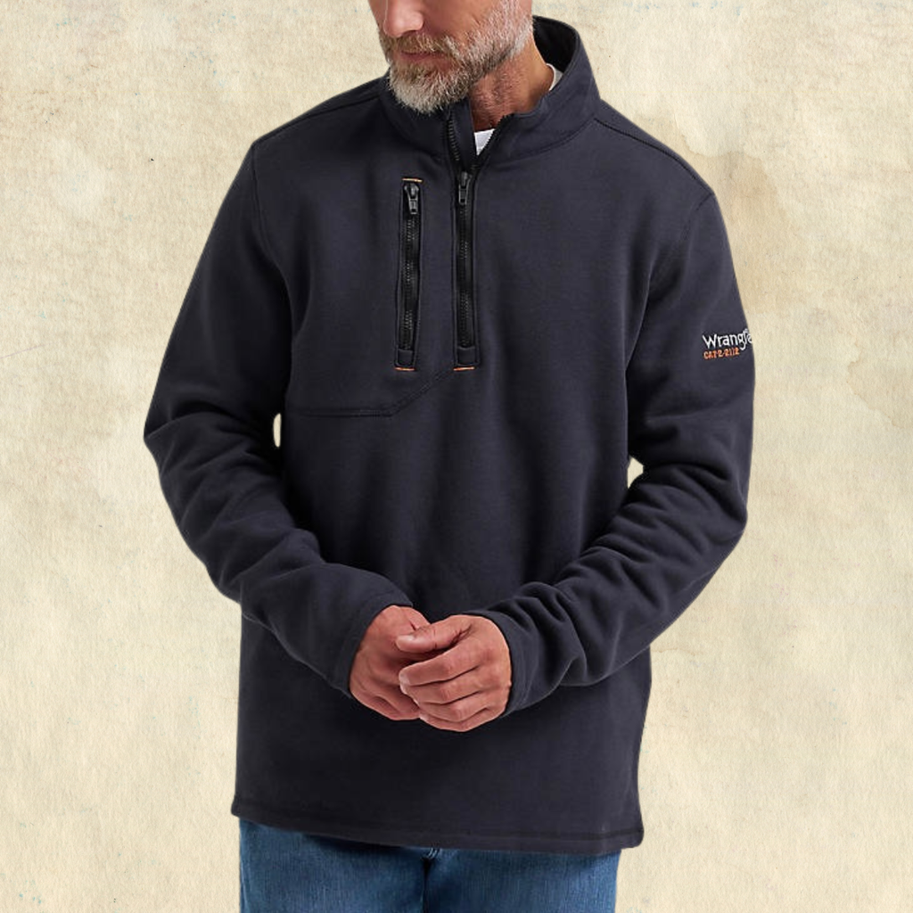 Wrangler Flame-Resistant Black Half-Zip