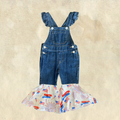 Shea Baby Denim Patriotic Overalls
