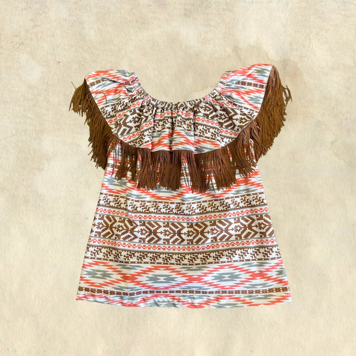 Shea Baby Aztec Fringe Blouse