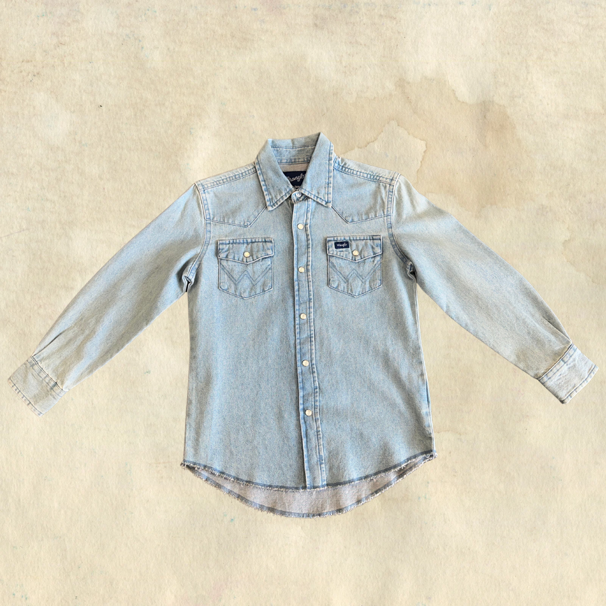 Wrangler Girls' Light Wash Denim Western Snap Shirt