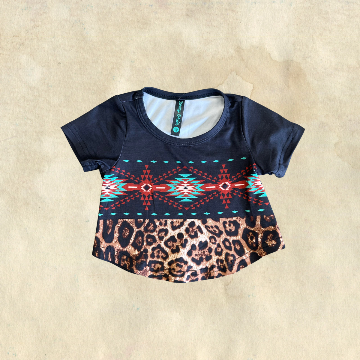 Girls' Aztec and Leopard Print Top