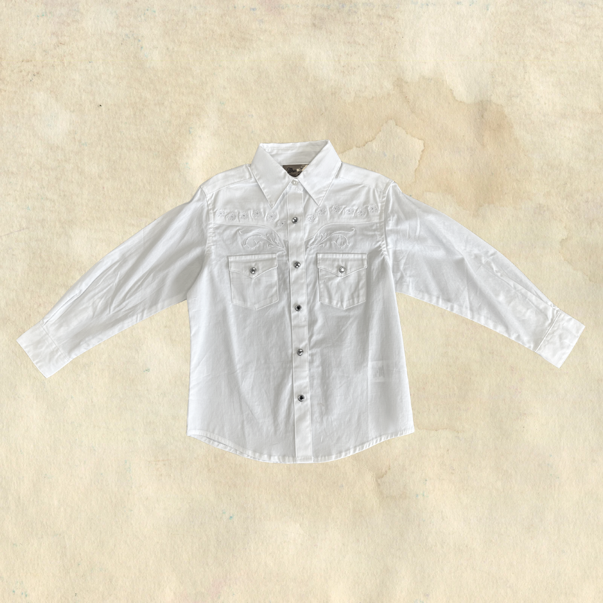 Wrangler Girls' White Western Snap Shirt