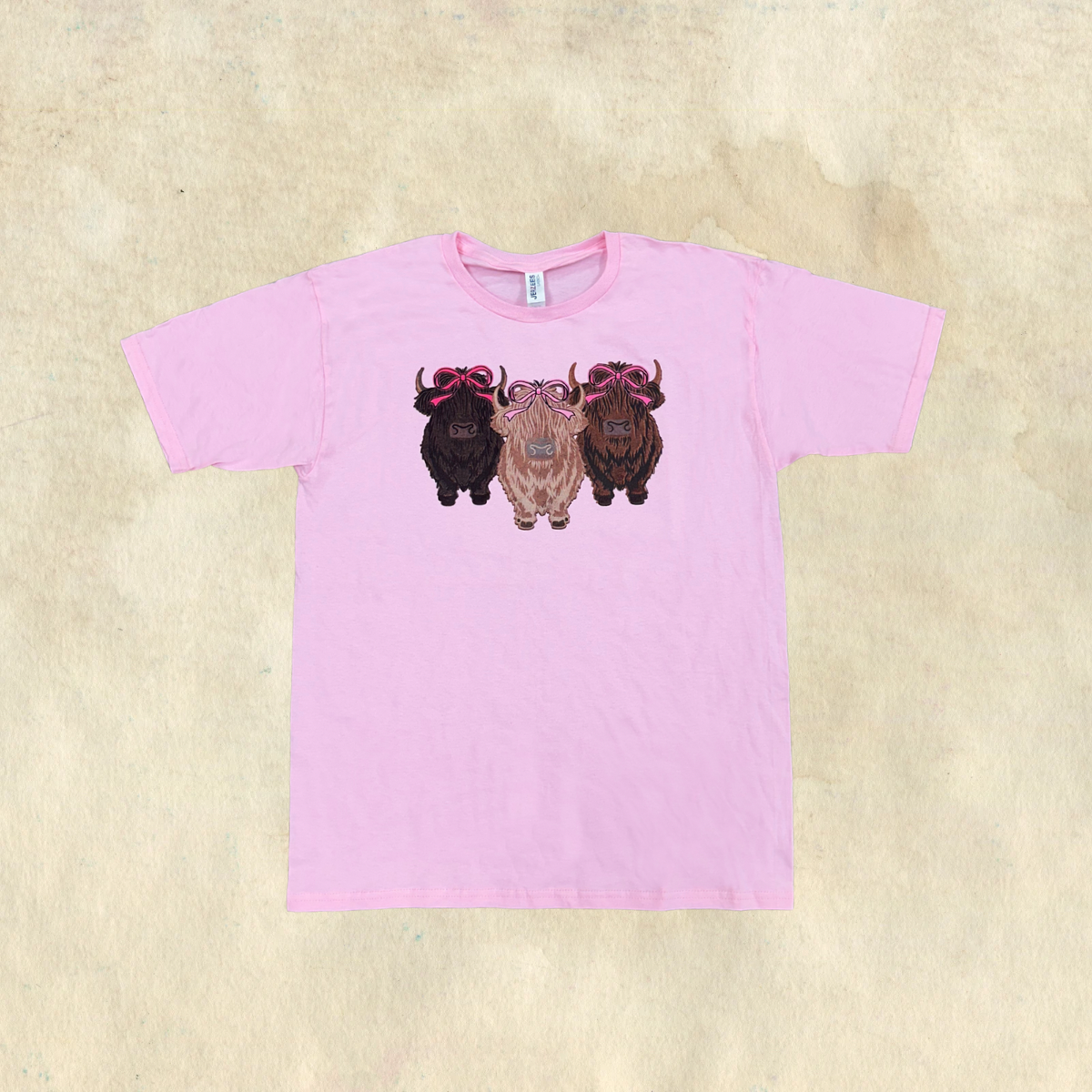 Youth Pink Highland Cow T-Shirt