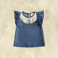 Shea Baby Denim Fringe Blouse