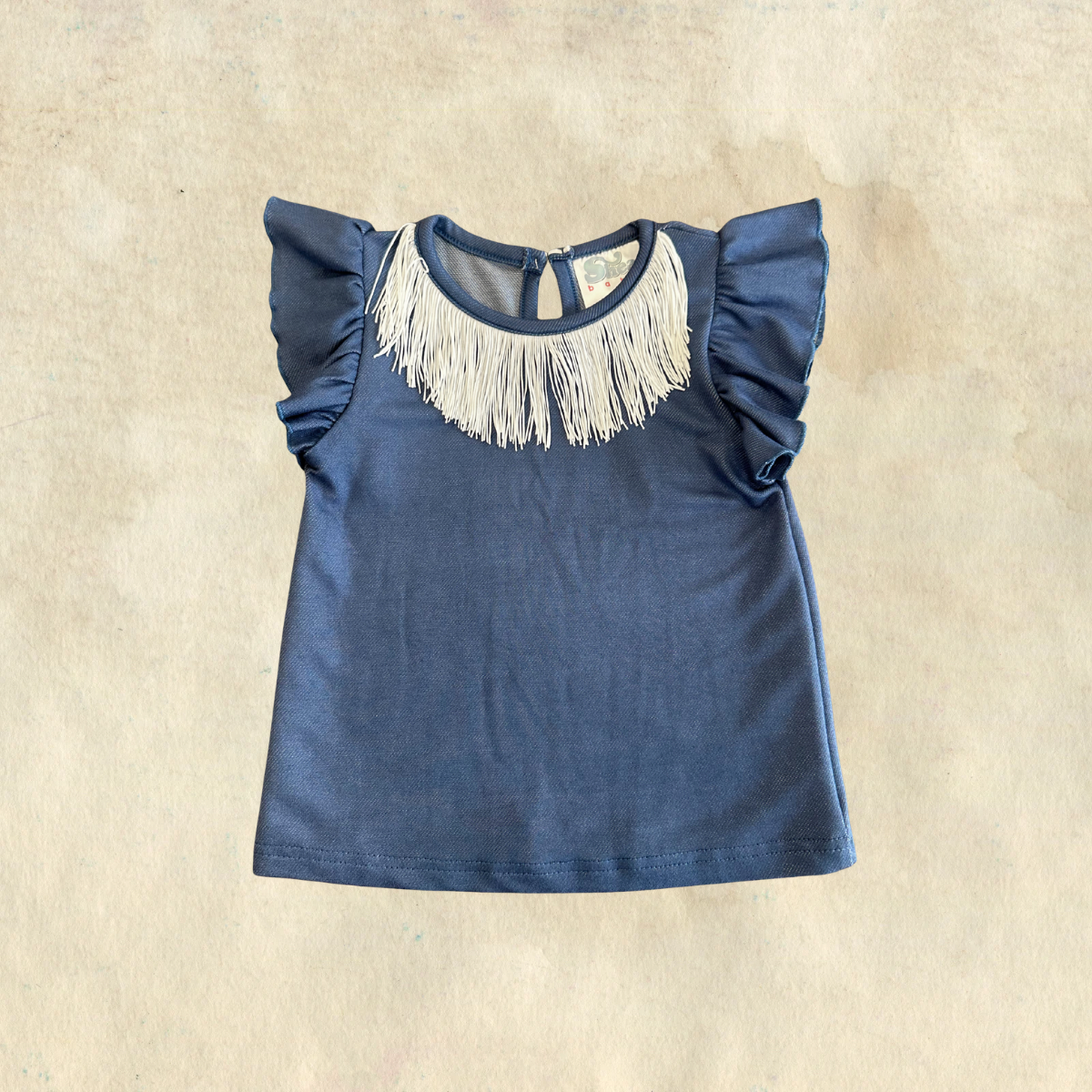 Shea Baby Denim Fringe Blouse