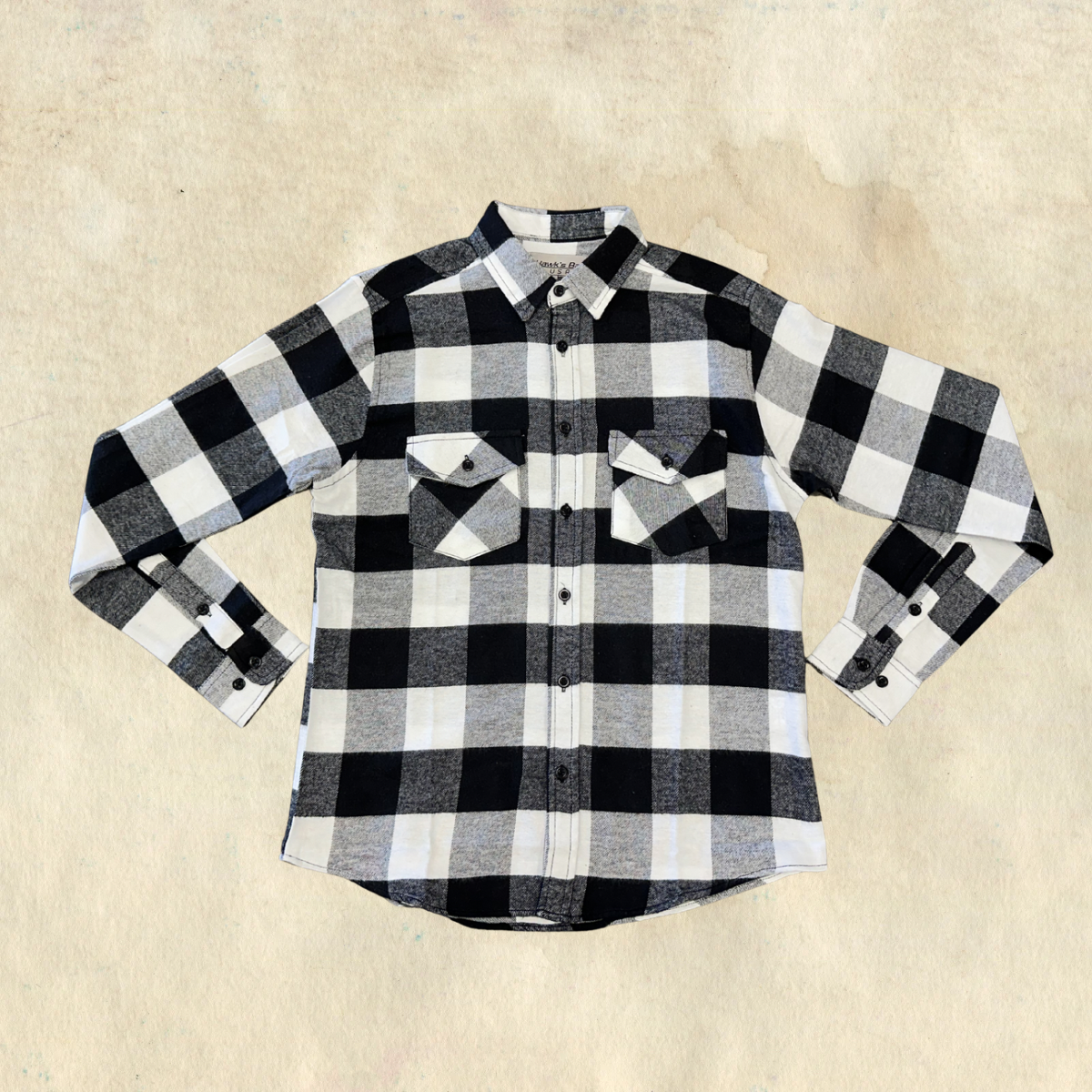 Hawk's Bay Black Plaid Flannel