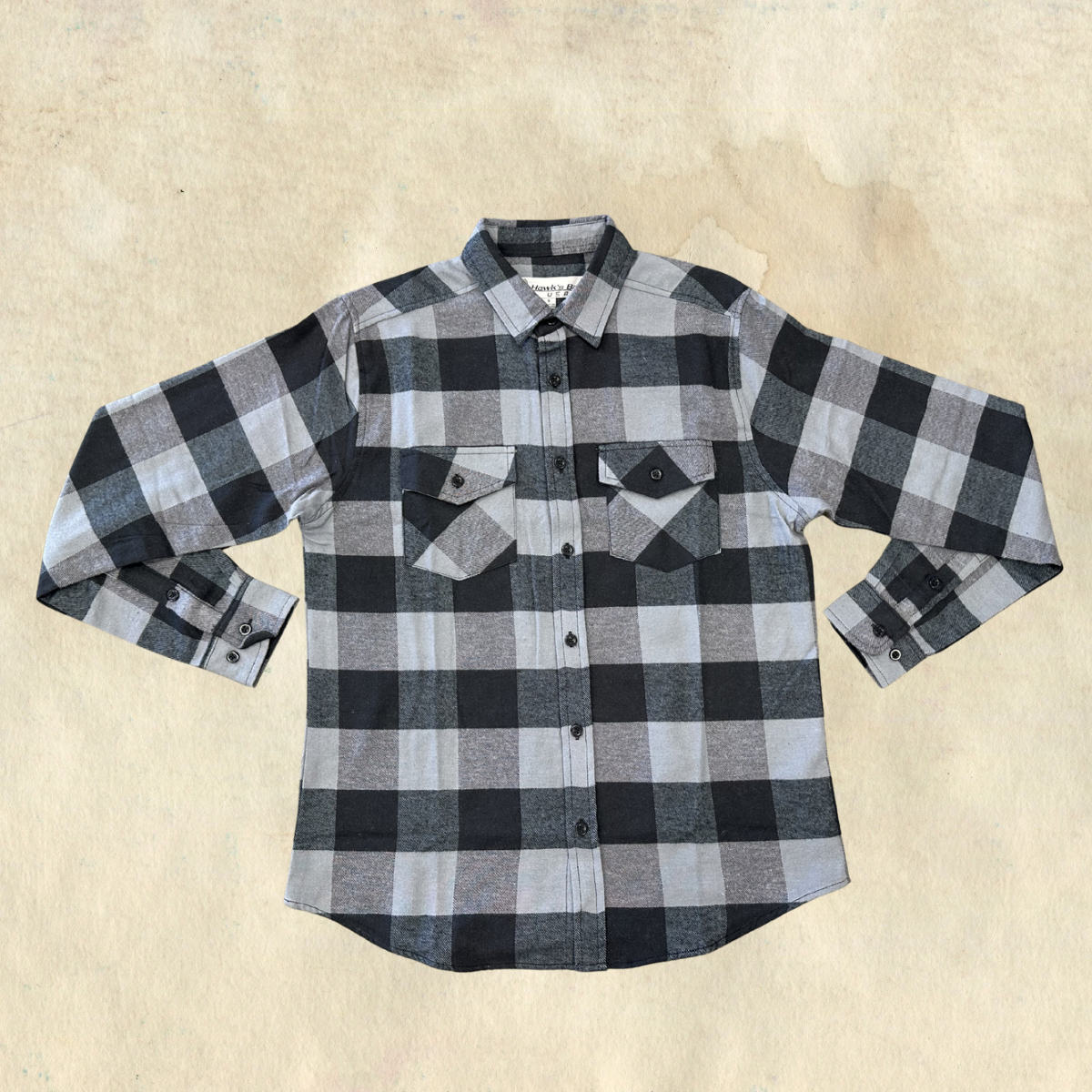 Hawk's Bay Grey Plaid Flannel