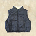 Black Fur-Lined Cropped Vest