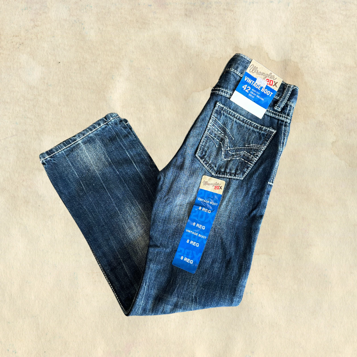 Wrangler 20X No.42 Boys' Vintage Bootcut Jean in Vintage Wash