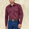 Wrangler Maroon Pearl Snap Western Shirt