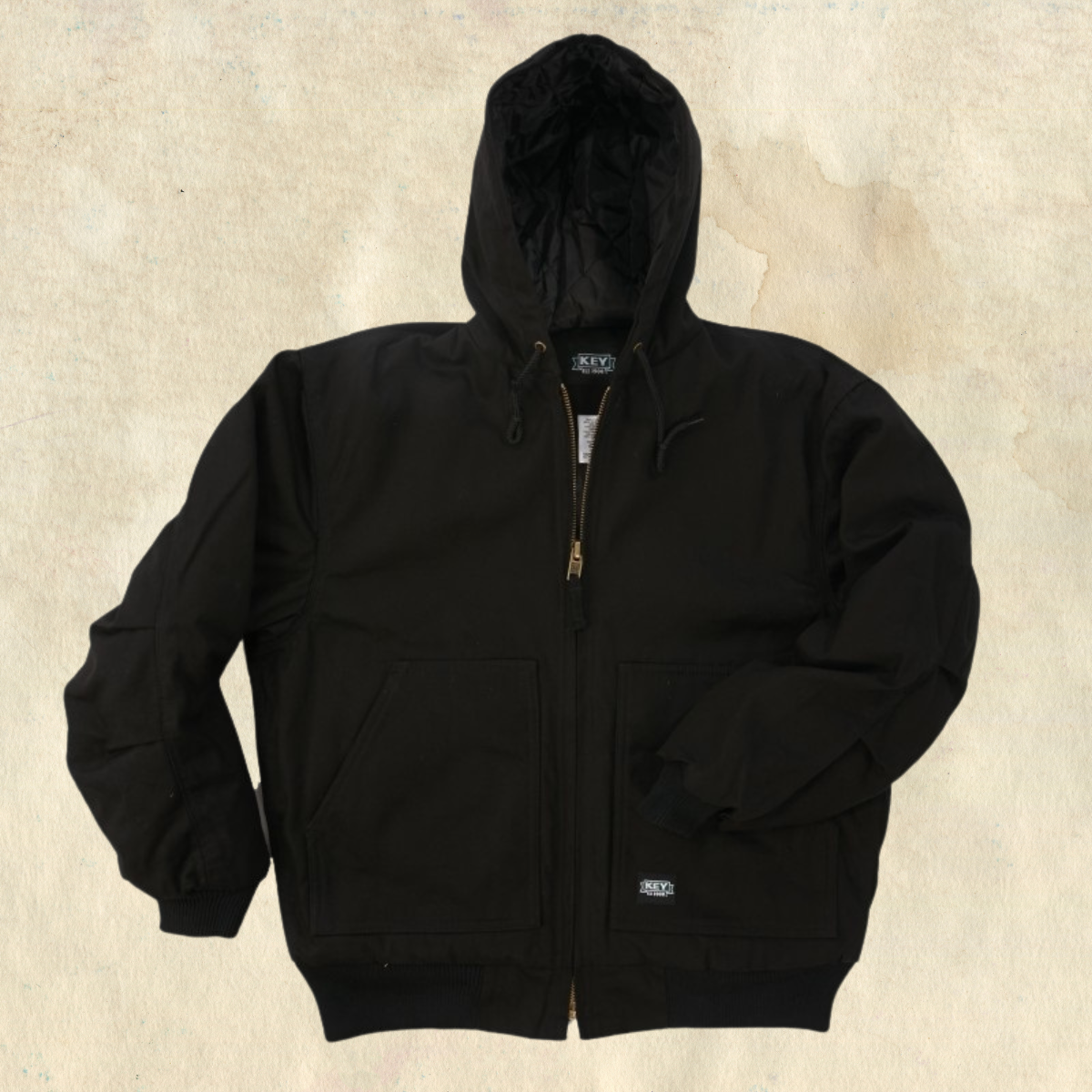 KEY Black Canvas Work Jacket