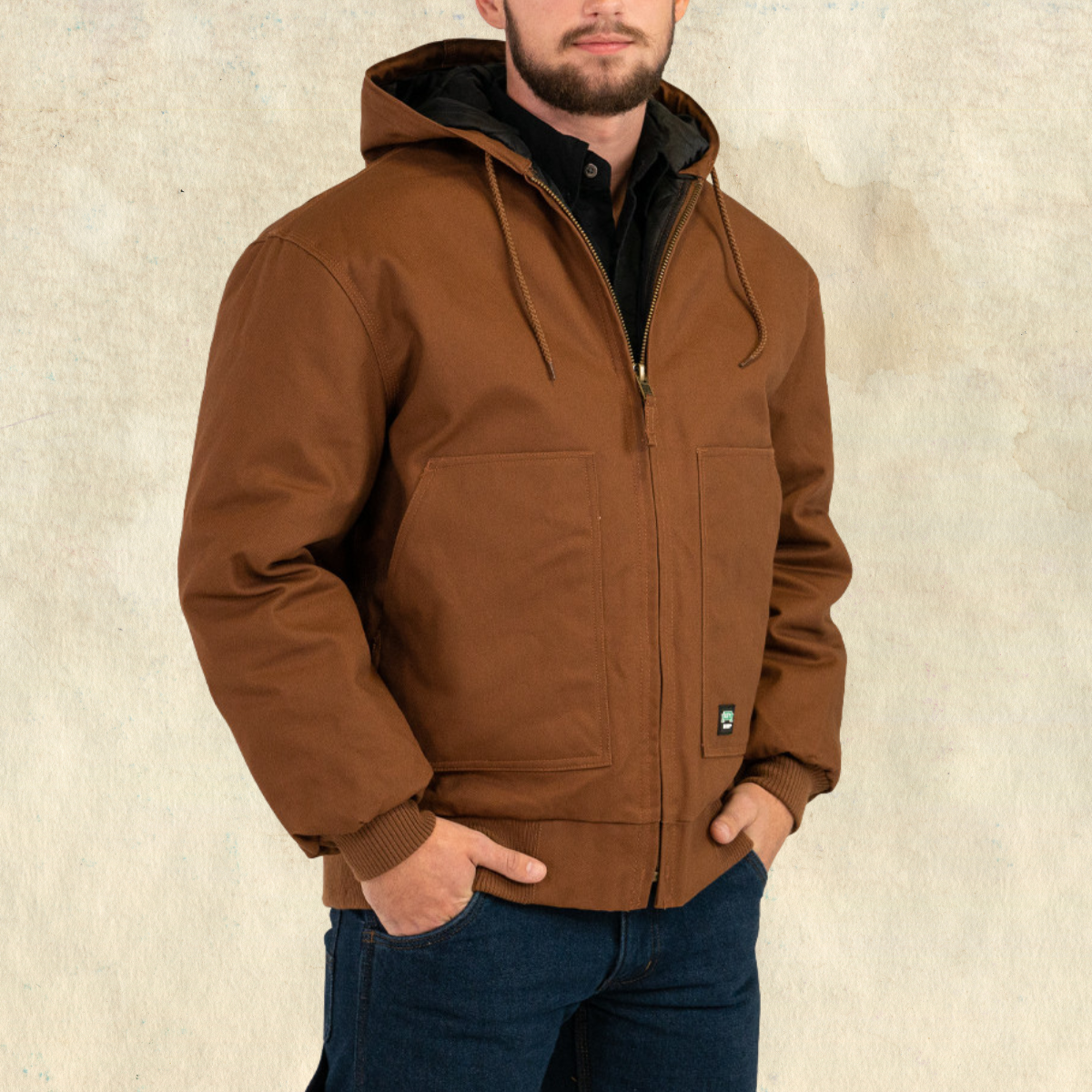 KEY Brown Canvas Work Jacket
