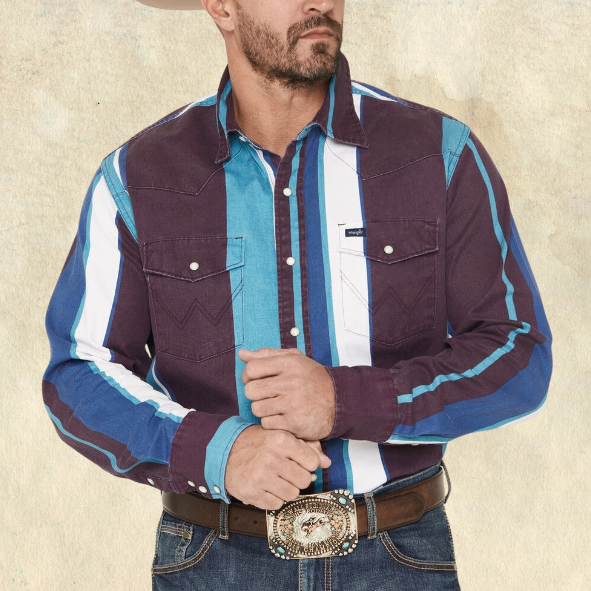 Wrangler Purple Brushpopper Long-Sleeve