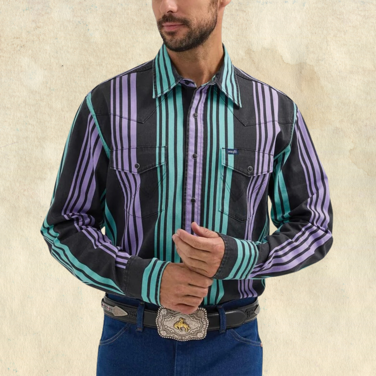 Wrangler Green Brushpopper Long-Sleeve