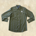 Wrangler Green Stripe Pearl Snap Shirt