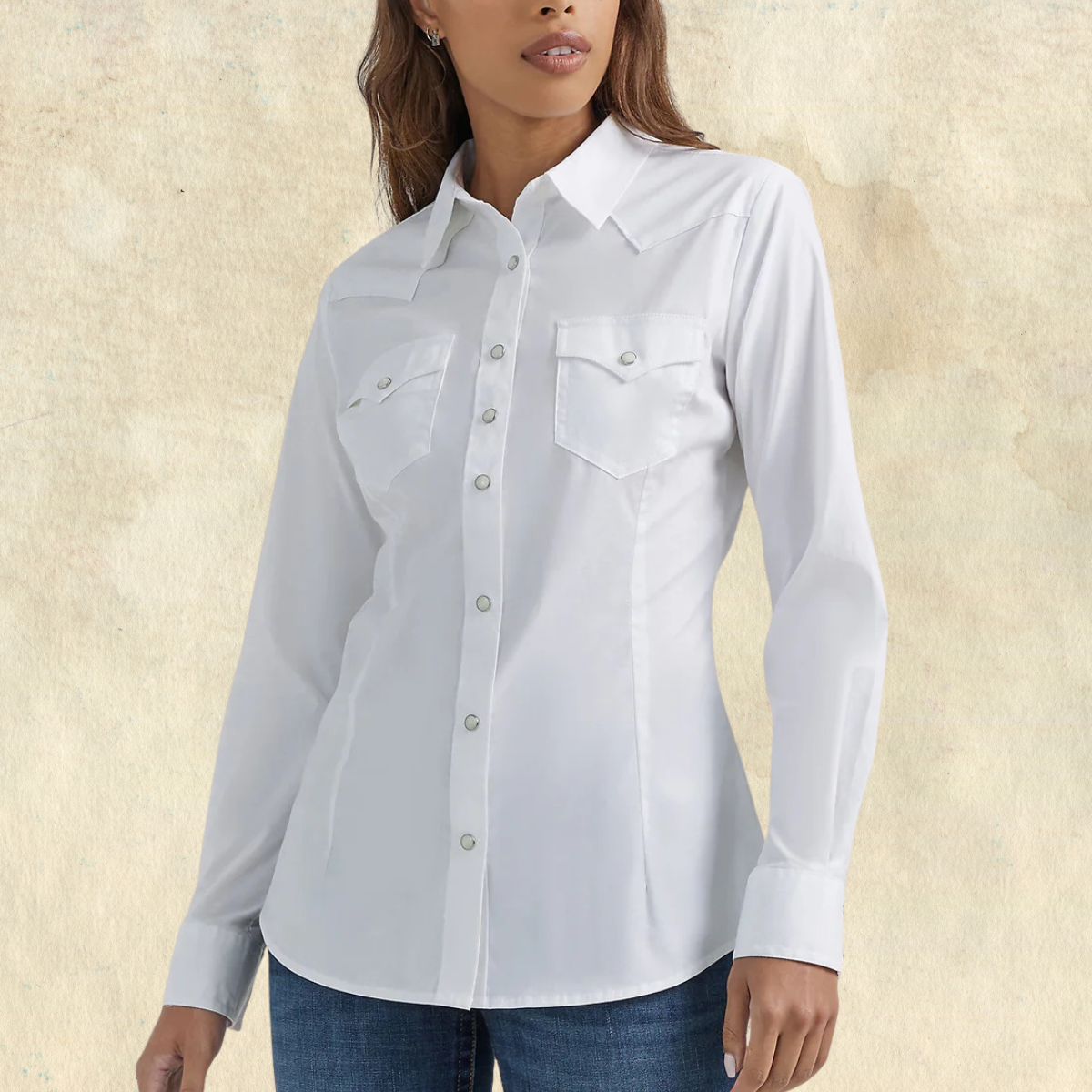 Wrangler White Pearl Snap Shirt