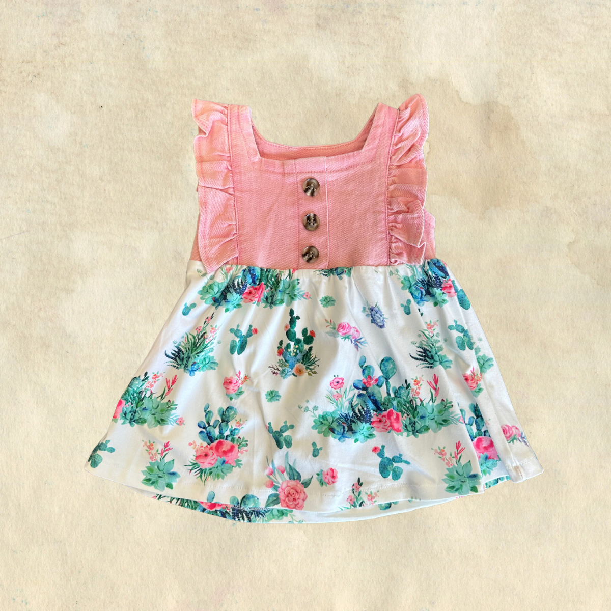 Shea Baby Pink Denim Cactus Dress