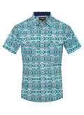 Men's Western Pearl Snap Aztec Print Shirt