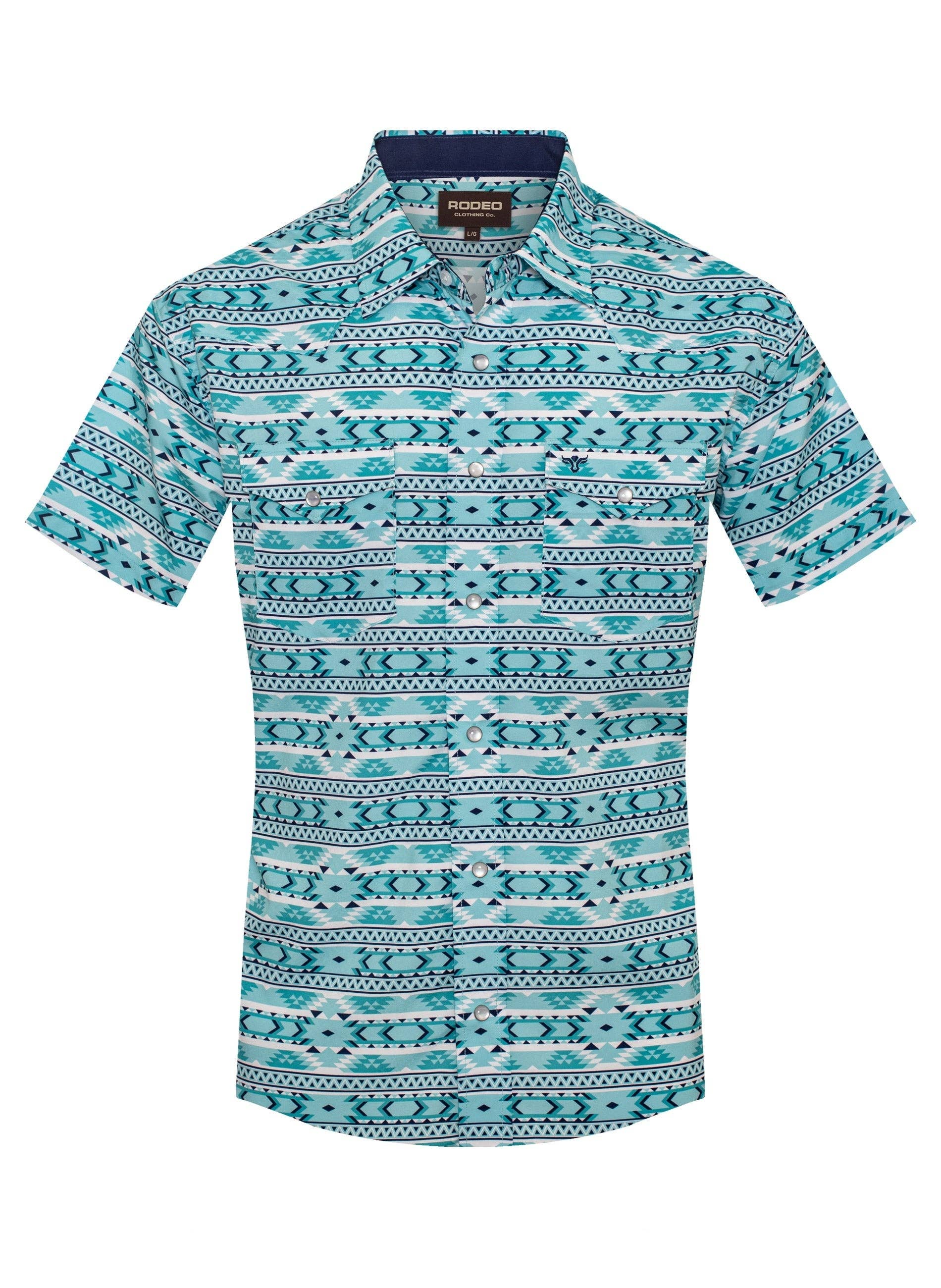 Men's Western Pearl Snap Aztec Print Shirt